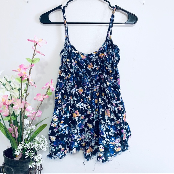 Fire los Angeles Blue Floral Sleeveless Top - Picture 7 of 8